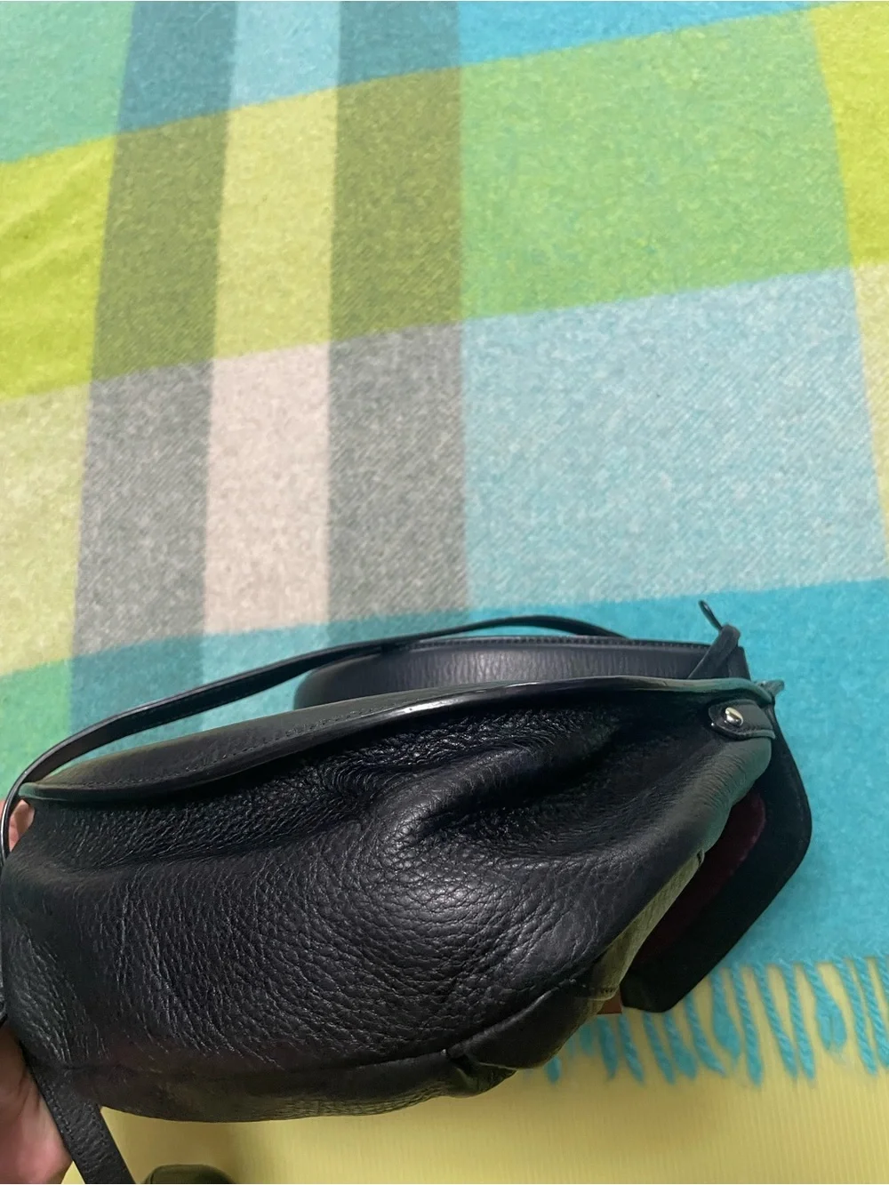 Polo Ralph Lauren Baguette Double Strap Leather Black Hand Crossbody Bag